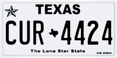 TX license plate CUR4424