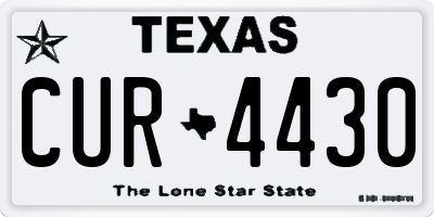 TX license plate CUR4430