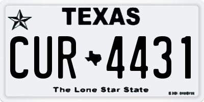 TX license plate CUR4431