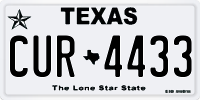 TX license plate CUR4433