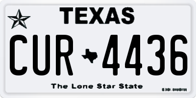 TX license plate CUR4436