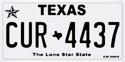 TX license plate CUR4437