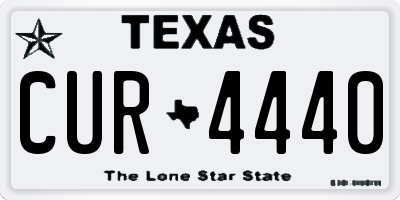 TX license plate CUR4440