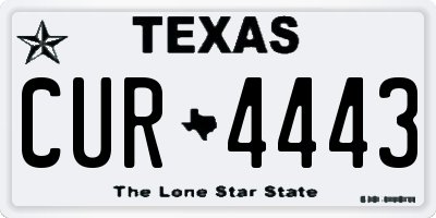 TX license plate CUR4443