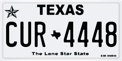 TX license plate CUR4448