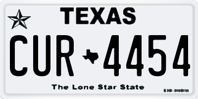 TX license plate CUR4454