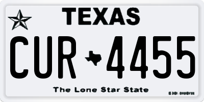 TX license plate CUR4455