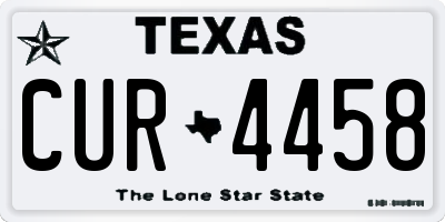TX license plate CUR4458