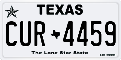 TX license plate CUR4459