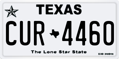 TX license plate CUR4460
