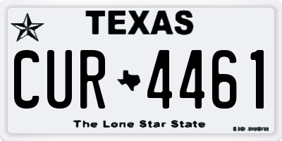 TX license plate CUR4461