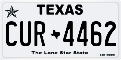 TX license plate CUR4462