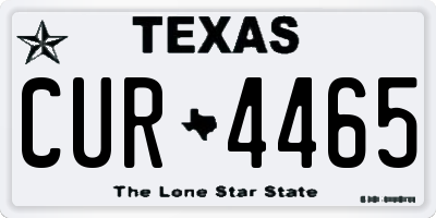 TX license plate CUR4465