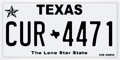TX license plate CUR4471