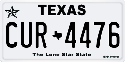 TX license plate CUR4476