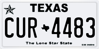 TX license plate CUR4483