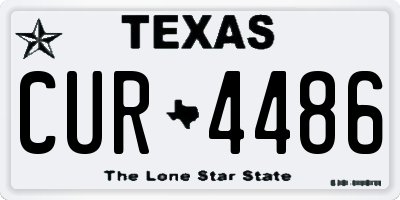 TX license plate CUR4486