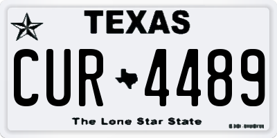 TX license plate CUR4489