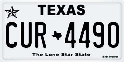 TX license plate CUR4490