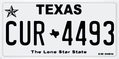 TX license plate CUR4493