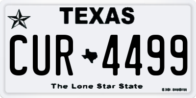 TX license plate CUR4499