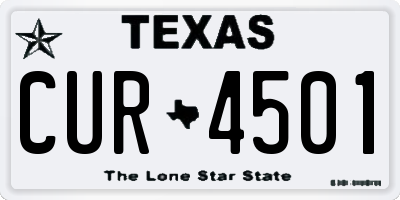 TX license plate CUR4501