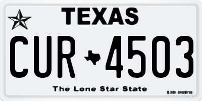 TX license plate CUR4503