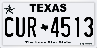 TX license plate CUR4513