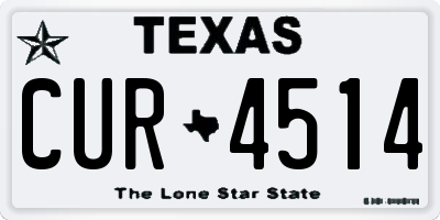 TX license plate CUR4514