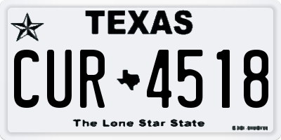 TX license plate CUR4518