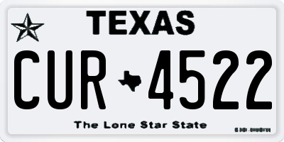 TX license plate CUR4522