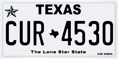 TX license plate CUR4530