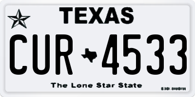 TX license plate CUR4533
