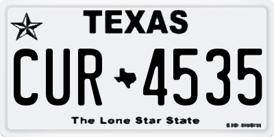 TX license plate CUR4535