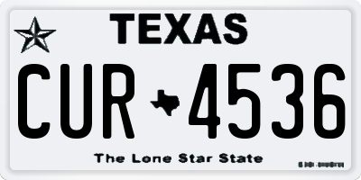 TX license plate CUR4536