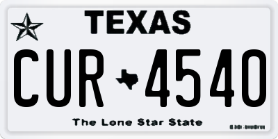 TX license plate CUR4540