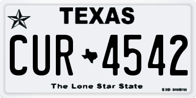 TX license plate CUR4542