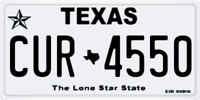 TX license plate CUR4550