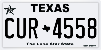 TX license plate CUR4558