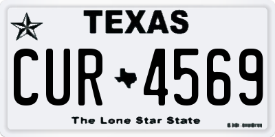 TX license plate CUR4569