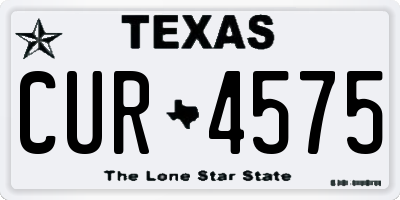 TX license plate CUR4575