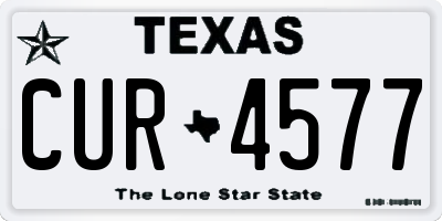 TX license plate CUR4577