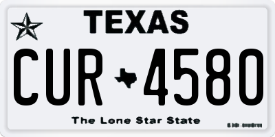 TX license plate CUR4580