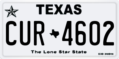 TX license plate CUR4602