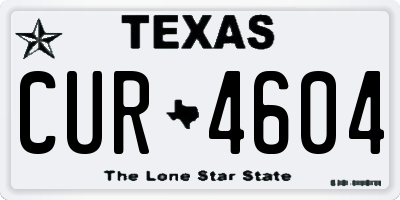 TX license plate CUR4604