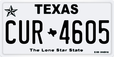 TX license plate CUR4605
