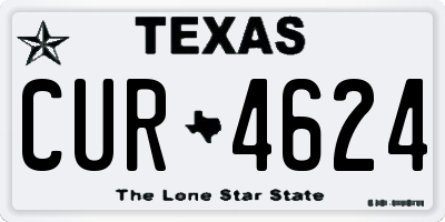 TX license plate CUR4624