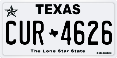 TX license plate CUR4626