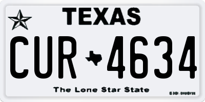TX license plate CUR4634