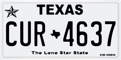 TX license plate CUR4637